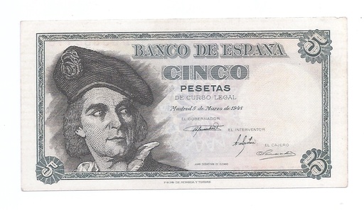 ESTADO ESPAÑOL AÑO 1948 DE 5 PTS