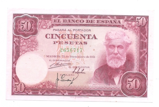 ESTADO ESPAÑOL AÑO 1951 DE 50 PTS