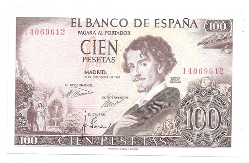 ESTADO ESPAÑOL AÑO 1965 DE 100 PTS