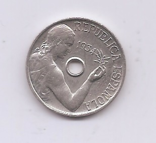 SEGUNDA REPUBLICA DEL AÑO 1934 DE 25 CENTIMOS