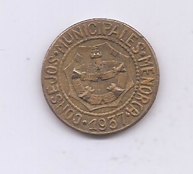 SPAIN CONSEJOS MUNICIPALES DE MENORCA 1937 2, 50 CENTIMOS