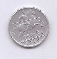ESTADO ESPAÑOL (FRANCO) DEL AÑO 1945 DE 5 CENTIMOS