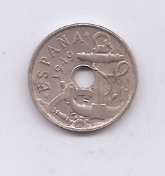 ESTADO ESPAÑOL (FRANCO) DEL AÑO 1949*53 DE 50 CENTIMOS