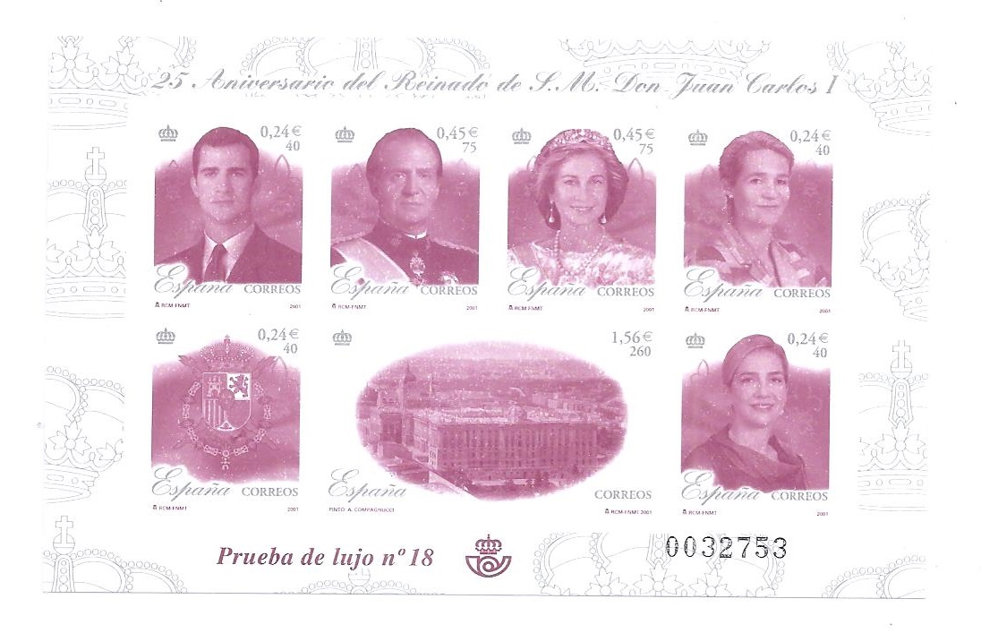 25º ANIVERSARIO DEL REINADO DE S.M. DON JUAN CARLOS I. 2001. PRUEBA Nº 76