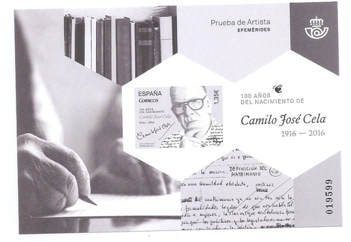 EFEMÉRIDES CENTENARIO DEL NACIMIENTO DE CELA 2017. PRUEBA Nº 132