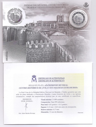 PATRIMONIO MUNDIAL CENTRO HISTORICO DE AVILA 2019. PRUEBA Nº 141