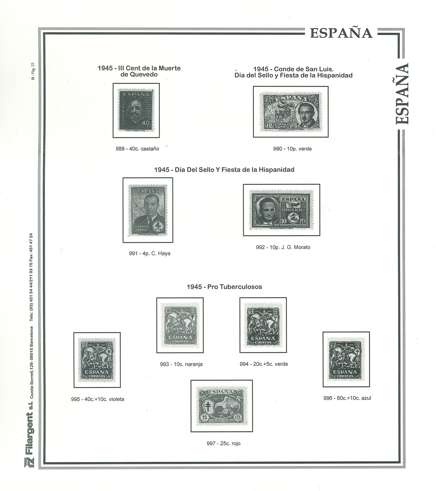 SUPLEMENTO ESPAÑA INDIVIDUAL 1936/1949 (montado en transparente y negro)