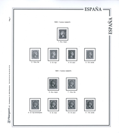 SUPLEMENTO ESPAÑA 1950 INDIVIDUAL DE (montado en transparente y negro)
