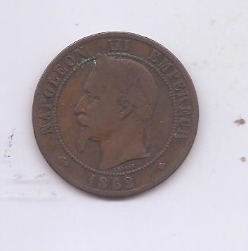 FRANCIA DEL AÑO 1862 DE 10 CENTIMOS