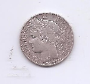 FRANCIA DEL AÑO 1888 DE 1 FRANCO