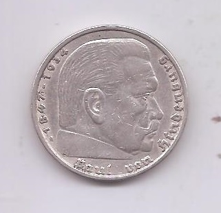 GERMANY YEAR 1936 LETTER A OF 5 MARKS