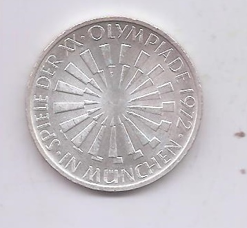 GERMANY YEAR 1972 LETTER F OF 10 MARKS