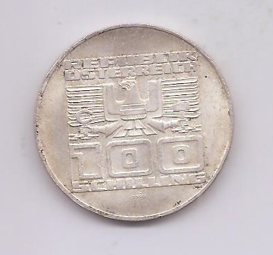 AUSTRIA 1977 Anniversary 100 Schilling