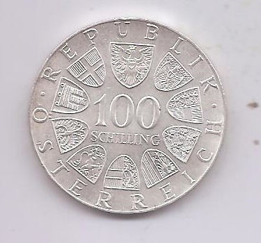 ÖSTERREICH von 1977, POKAL, 100 SCHILLING