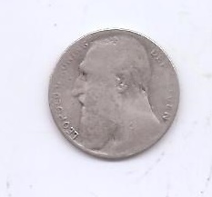 BELGICA DEL AÑO 1901 DE 50 CENTIMOS