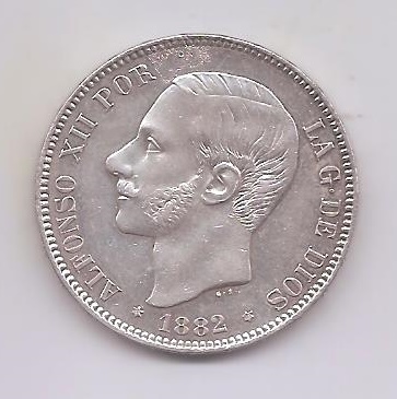 ALFONSO XII DEL AÑO 1882 *82 DE 5 PESETAS