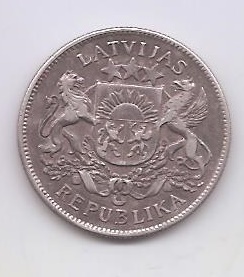 ЛАТВИЯ 1926 ГОДА НОМИНАЛОМ 2 ЛАТИ