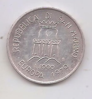 SAN MARINO DEL AÑO 1979 DE 1000 LIRES