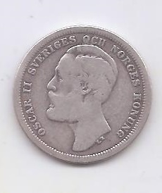 SUECIA DEL AÑO 1889 DE 1 KRONA