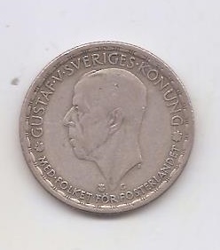 SUECIA DEL AÑO 1945 DE 1 KRONA G