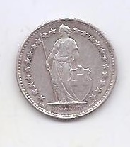 SUIZA DEL AÑO 1945 DE 1/2 FRANCO