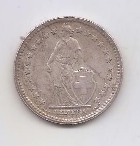SUIZA DEL AÑO 1946 DE 2 FRANCOS
