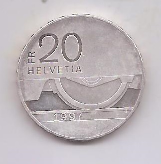 SUIZA DEL AÑO 1997 DE 20 FRANCOS