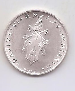 VATICANO DEL AÑO 1977 DE 500 LIRAS