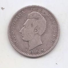 ECUADOR DELL'ANNO 1894 DA 2 DECIMAS
