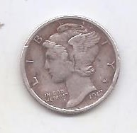 ESTADOS UNIDOS DEL AÑO 1917 DE 1 DIME