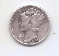 ESTADOS UNIDOS DEL AÑO 1929 DE 1 DIME