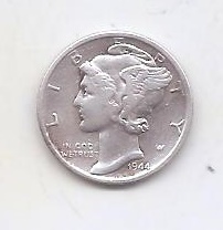 ESTADOS UNIDOS DEL AÑO 1944 DE 1 DIME