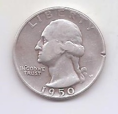 ESTADOS UNIDOS DEL AÑO 1950 1/4 DOLAR
