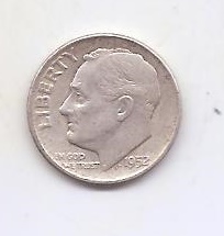 ESTADOS UNIDOS DEL AÑO 1952 DE 1 DIME