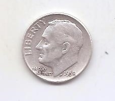 ESTADOS UNIDOS DEL AÑO 1958 DE 1 DIME