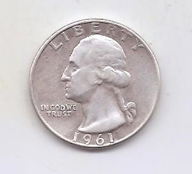ESTADOS UNIDOS DEL AÑO 1961 DE 1/4 DOLAR