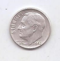 ESTADOS UNIDOS DEL AÑO 1962 DE 1 DIME