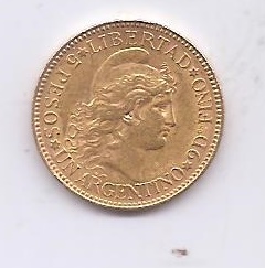 ARGENTINA FROM THE YEAR 1887 OF 5 PESOS