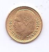 MEXICO DEL AÑO 1945 DE 2 PESOS Y MEDIO