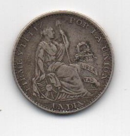 PERU 1896 1 DINERO