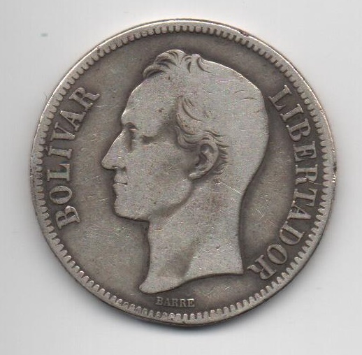 VENEZUELA 1935 5 BOLIVARES