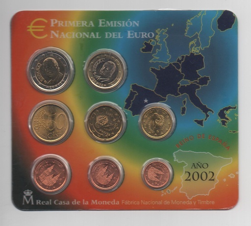 ESPAÑA DEL AÑO 2002 EUROSET FDC