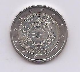CHIPRE DEL AÑO 2012 DE 2 EUROS CONMEMORATIVAS