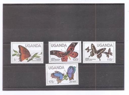 UGANDA DEL AÑO 1982 MARIPOSAS