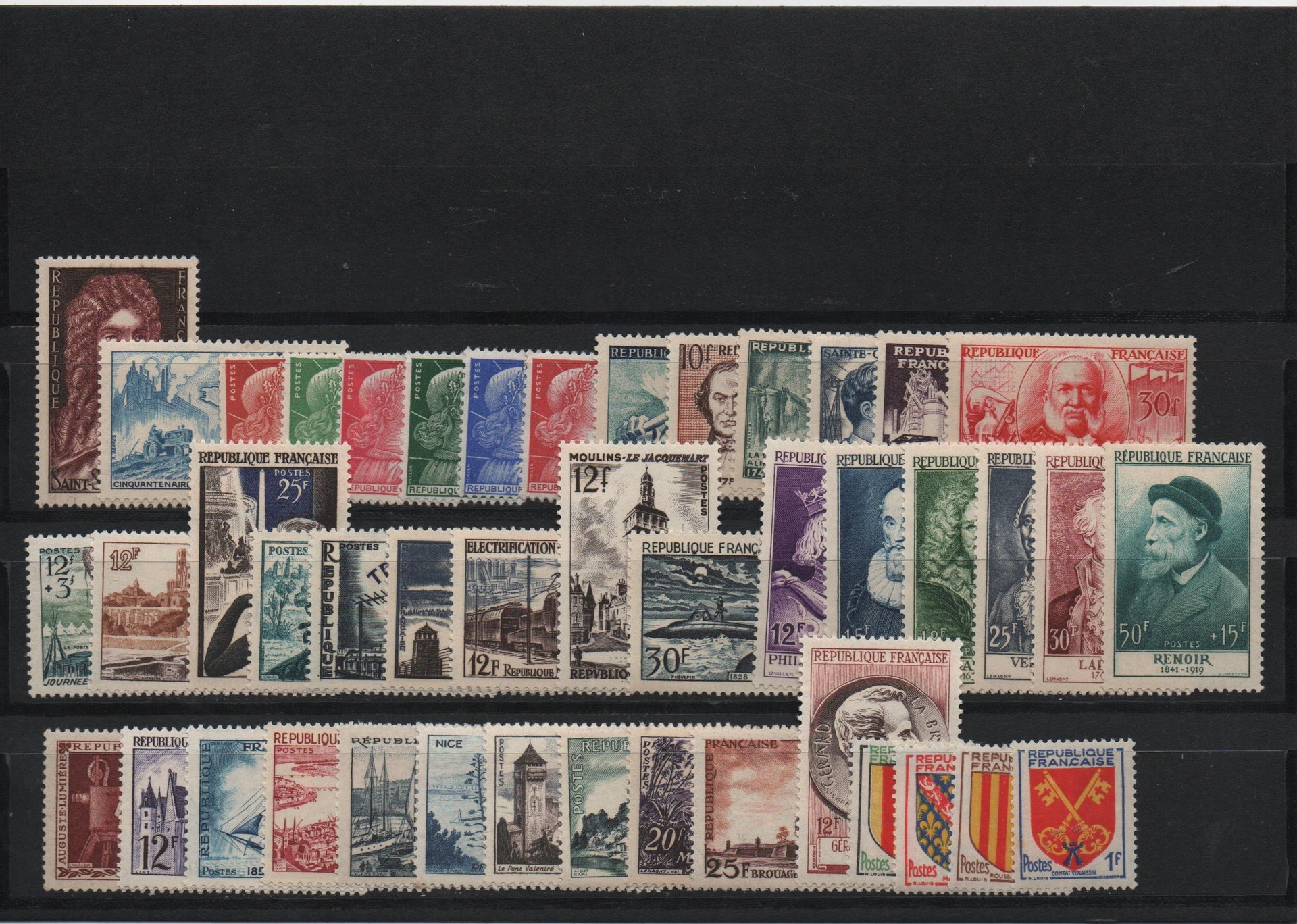 1955 FRANCE COMPLETE STAMPS YEAR