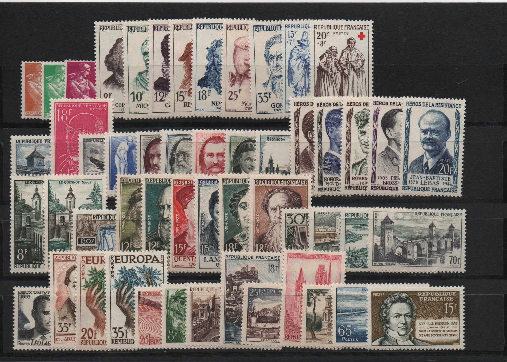 1957 FRANCE COMPLETE STAMPS YEAR