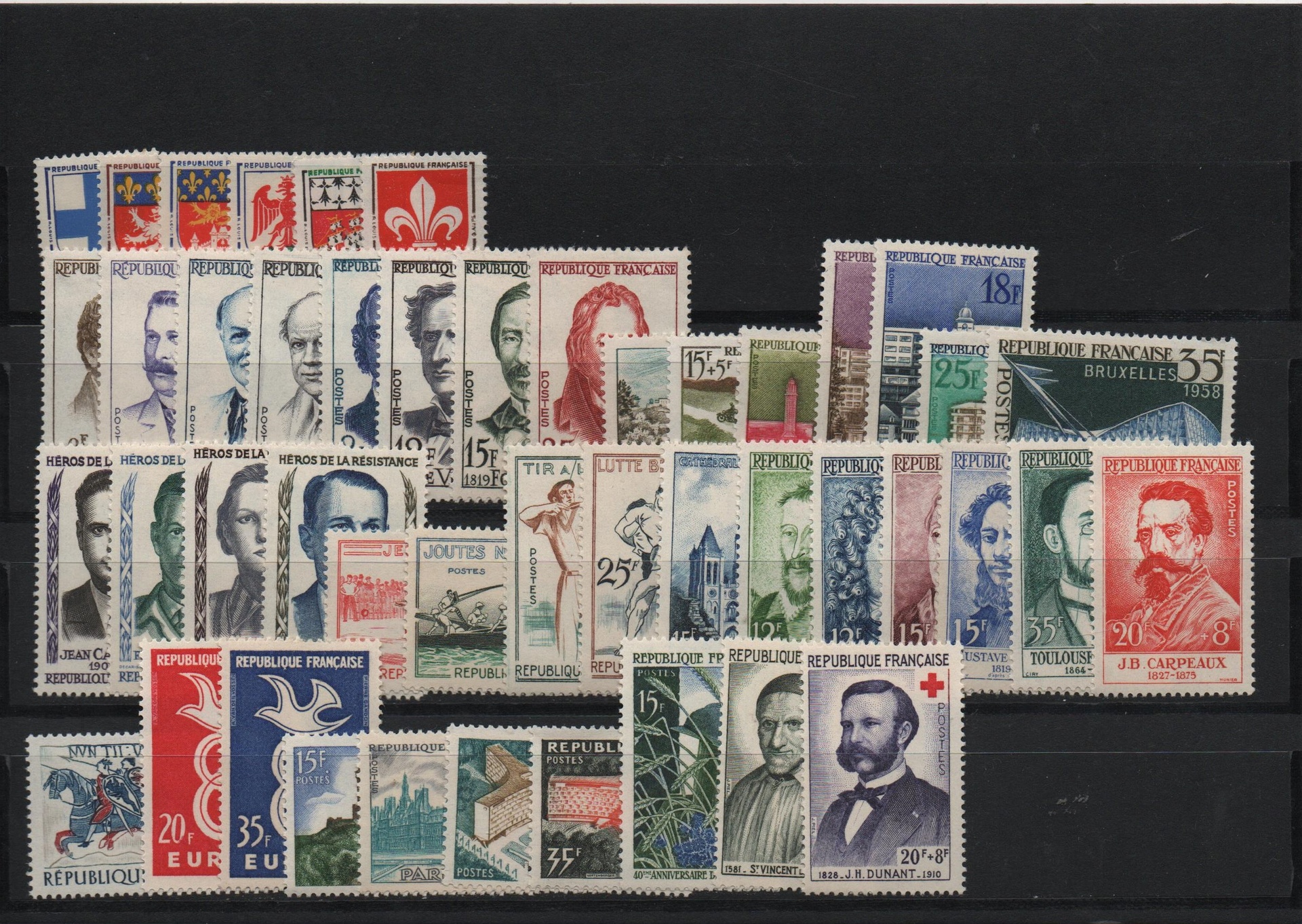 1958 FRANCE COMPLETE STAMPS YEAR