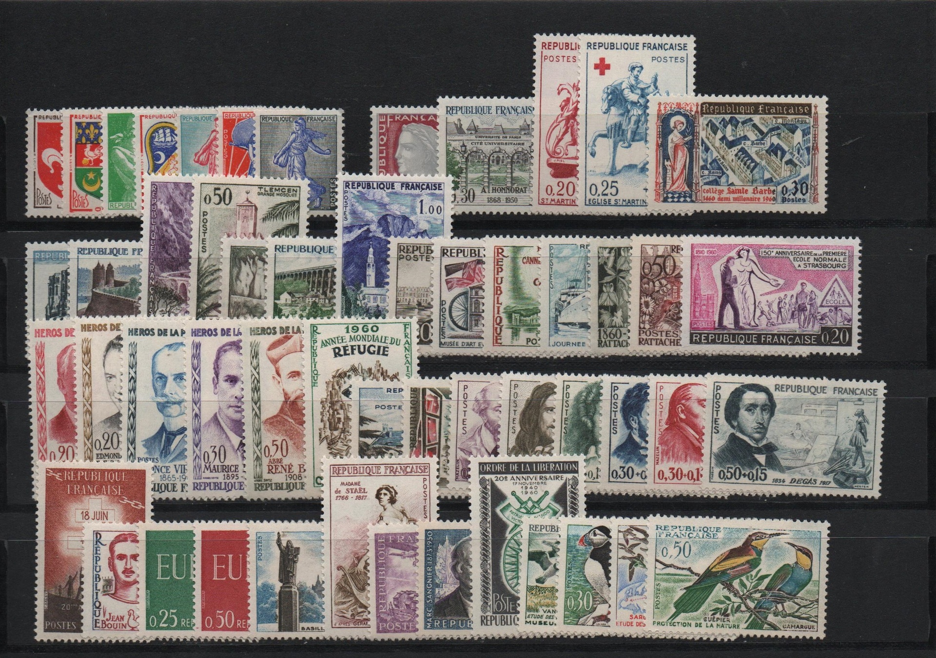 1960 FRANCE COMPLETE STAMPS YEAR