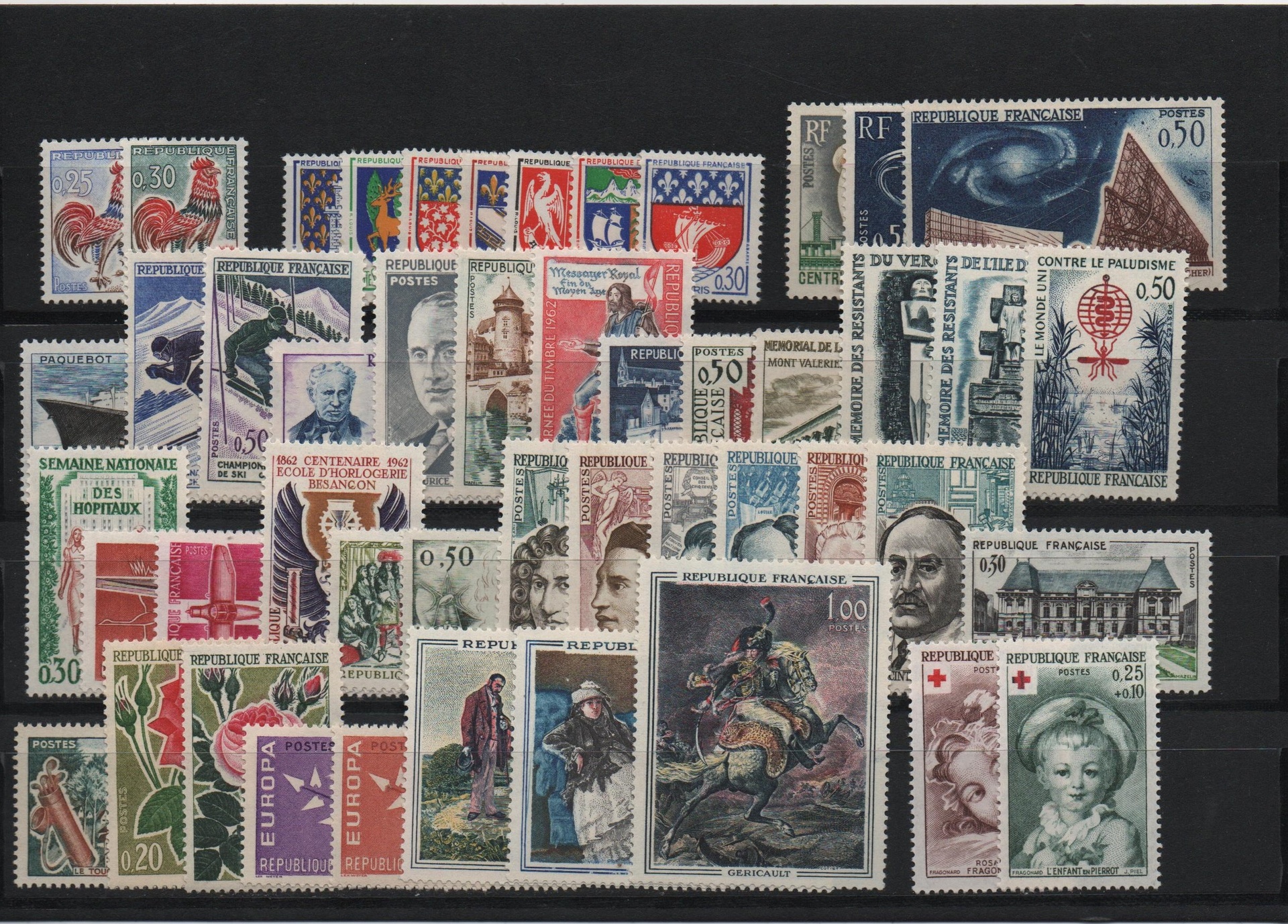 1962 FRANCE COMPLETE STAMPS YEAR