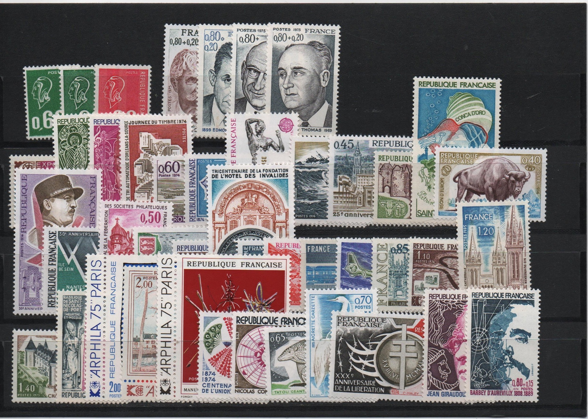 YEAR 1974 FULL SET FRANCE STAMPS